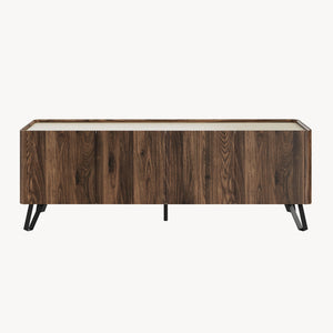 Fernsehschrank Trorlon 160x40x55 cm Walnussoptik/Travertin [en.casa]