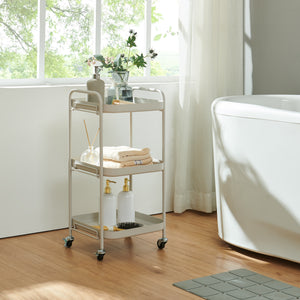 Chariot de service Kelevn 67 x 33 x 31 cm acier gris [en.casa]
