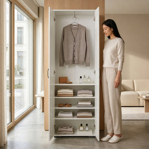 Armoire Chalvefted 175x60x35 cm Blanc [en.casa]