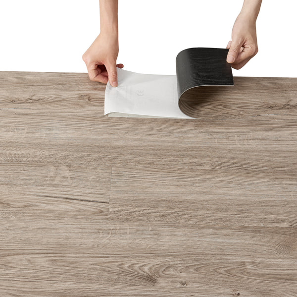 Revêtement de Sol Adhésif Lames Laminées PVC Vinyle Effet Naturel Compatible au Plancher Chauffant 7 Pièces 0,975 m² Chêne Clair Mat [neu.haus]