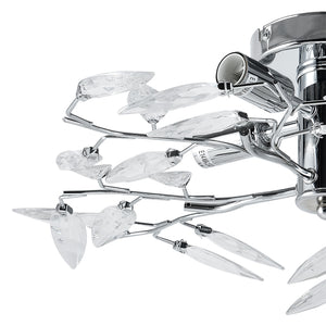 Plafoniera Moderna a 4 Bracci Lampada da Soffitto Senza Paralume Lampadario in Metallo con Cristalli Artificiali [lux.pro] 