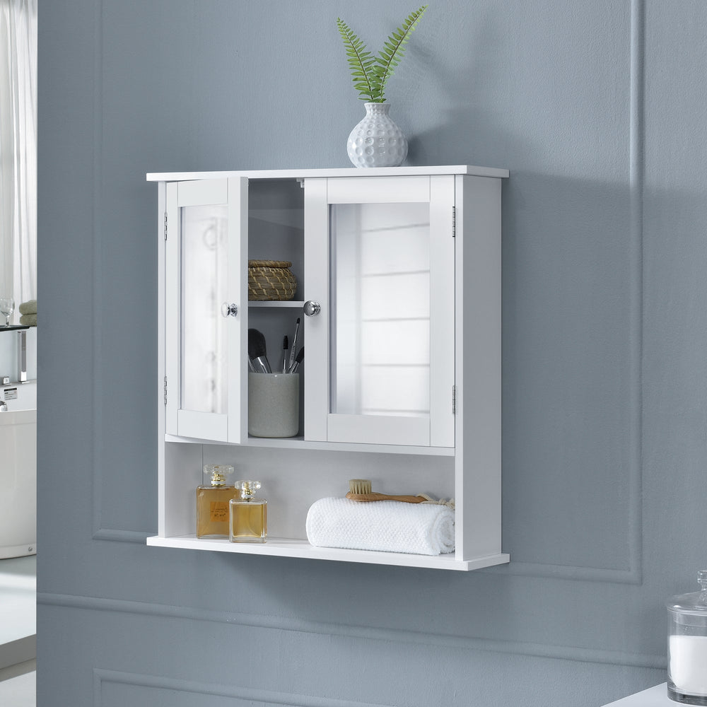 Armoire de salle de bain Locust 58x56x13 cm blanc [en.casa] - premiumXL