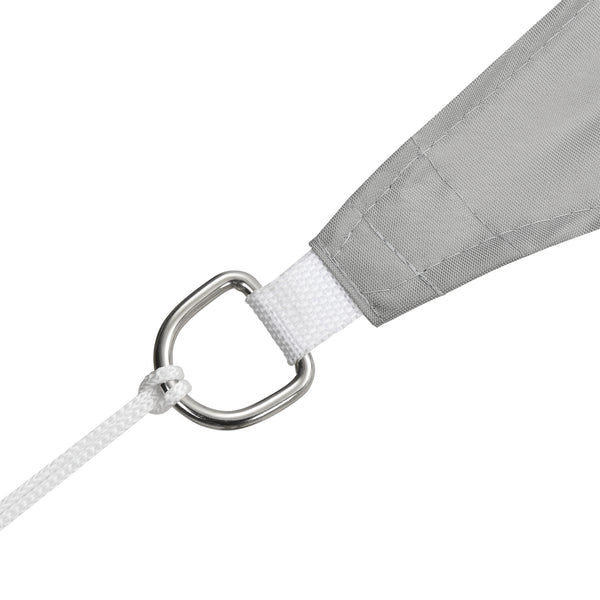 [en.casa] Voile d'Ombrage Toile d'Ombrage Toile de Protection Polyester Polyuréthane Quadrilatéral Gris Clair 3x5 m