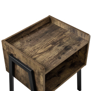 Table de Chevet Andernach Effet Bois et Noir 52 x 42 x 35 cm [en.casa]