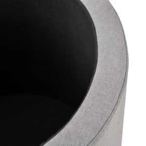 [en.casa] Table Basse Ronde avec Rangement Panneaux de Particules Textile Couleur Bois Gris 41 x 43 cm 