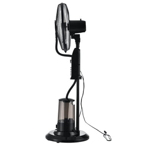 Ventilatore a Piantana con Nebulizzatore con 3 Velocitá e Modalitá Oscillazione con Inclinazione Testa Motore 75W Timer a 60 min. - Nero