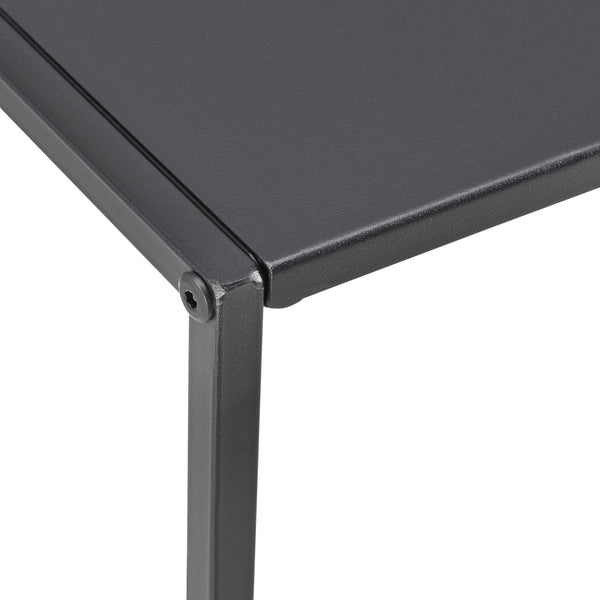 Lot de 2 Tables Basses Mandal  Rectangulaires Métal Noir Mat [en.casa]