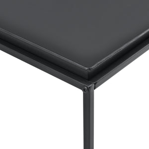 Table Basse à Plateau Arsia Large en Métal Noir Mat [en.casa]