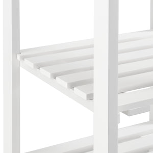 Chariot de Service Chariot de Cuisine Chariot Roulant Desserte avec Tiroir Roulettes Vérouillables MDF Plastique 76 x 37 x 37 cm Bois Naturel Blanc [en.casa]