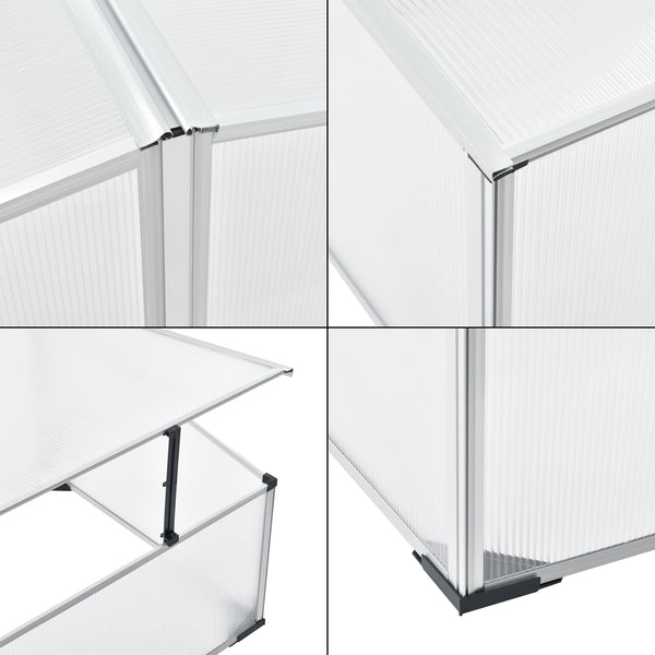 Châssis de Jardin Mossel Double Relevable Polycarbonate 100x120x40 cm [en.casa]