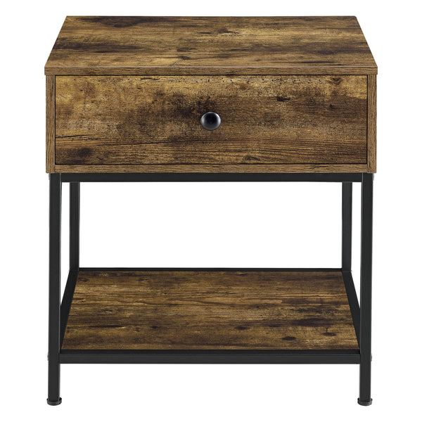 Table Basse Bjuv avec Tiroir et Étagère 49 x 45 x 39 cm Effet Bois Foncé Noir [en.casa]