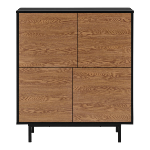 Commode Gnosjö à 4 Portes 93 x 80 x 30 cm Noir Effet Bois Foncé [en.casa]