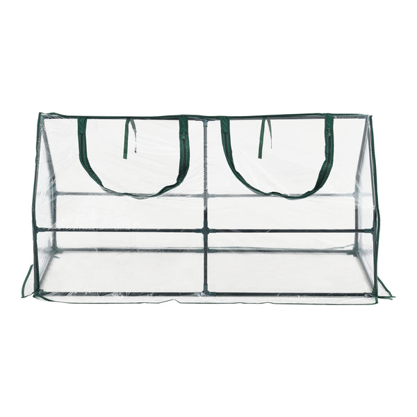 Châssis de jardin Laubach à 2 fenêtres en acier et PVC 120 x 60 x 60 cm [en.casa]