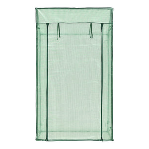 Serre de tomates Marzano en acier et polyéthylène à porte et 2 fenêtres zippée 100 x 60 x 143 - 174 cm vert [en.casa]