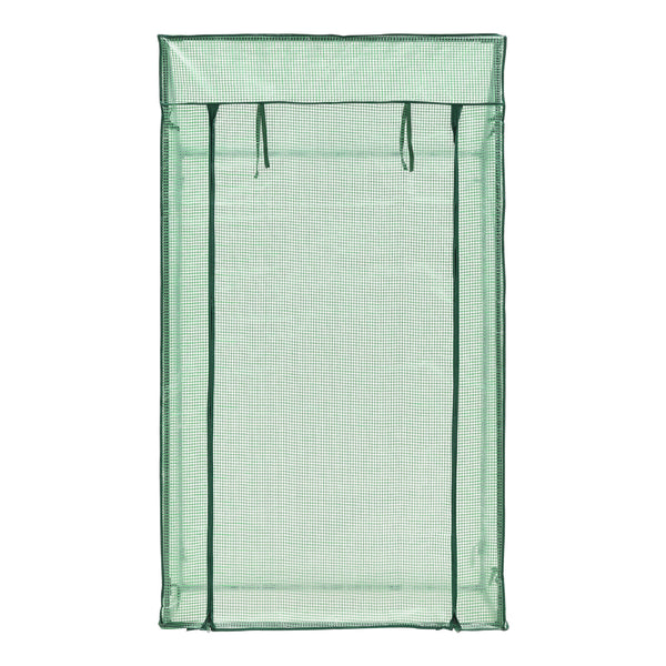 Serre de tomates Marzano en acier et polyéthylène à porte et 2 fenêtres zippée 100 x 60 x 143 - 174 cm vert [en.casa]