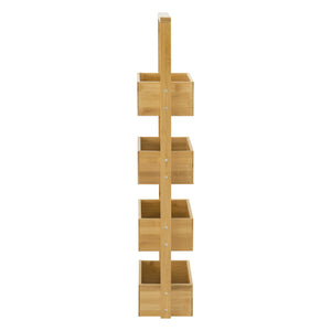 Badregal Bardu mit 4 Ablagefächer 28x16x88cm Bambus [en.casa]