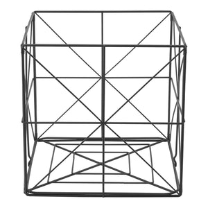 Cesto a Cubo 'Temse' Portaoggetti in Metallo [en.casa]