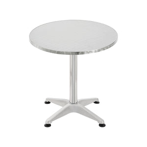 Tavolo da Bistrot 'Avesta' con Piano Rotondo Ribaltabile Ø 60 cm Altezza Regolabile 75 cm/115 cm - color Argento [en.casa]