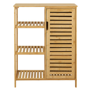 Meuble de rangement Vetlanda avec étagère pour salle de bain bambou [en.casa]