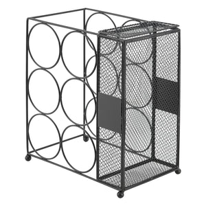 Range-bouteilles Drangedal pour 6 bouteilles en métal [en.casa]