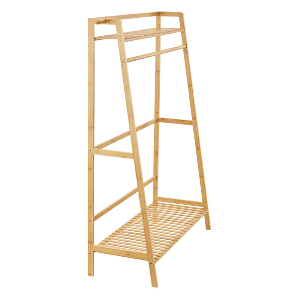 Portant à Vêtements Föglö en bambou 139 x 100 x 40 cm [en.casa]