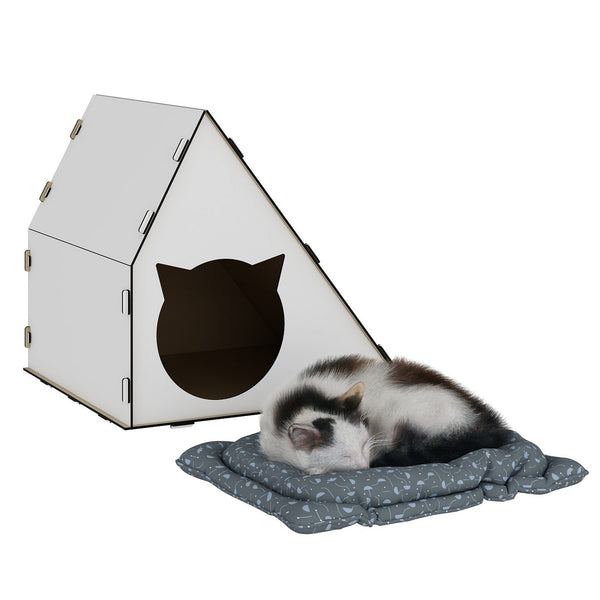 Katzenhaus Lani 40x42x40 cm Weiß [en.casa]