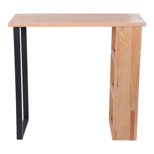 Bartisch Nørager mit Regal aus Kiefernholz [en.casa]