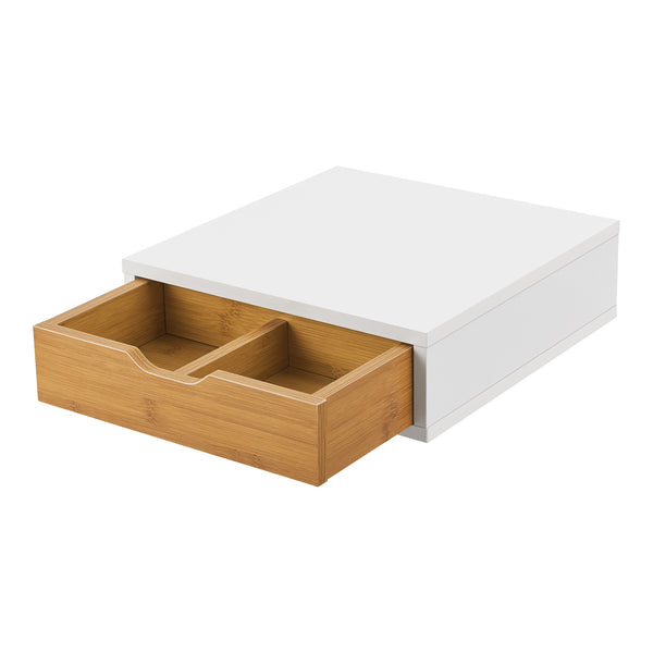 Organisateur de bureau Vieremä MDF 9 x 30 x 31 cm blanc effet bambou [en.casa]