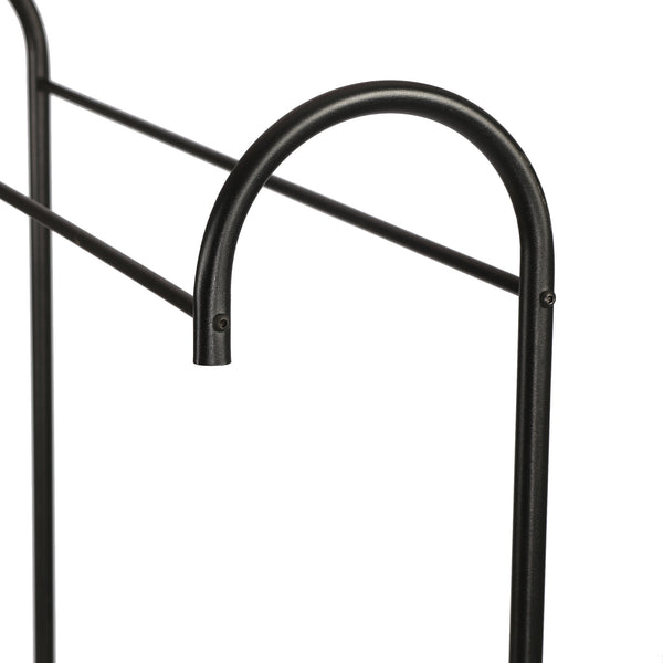 Stand Appendiabiti 'Vallø' Organizzatore con Barra Porta Abiti e Piano a Rete Allestimento per Guardaroba Teatro Negozio di Abbigliamento - Struttura in Metallo - Nero [en.casa] 