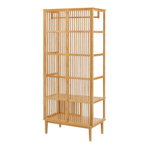 Portant à vêtements Vemb bambou 185 x 80 x 45 cm naturel [en.casa]
