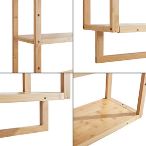 Scaffale da Parete Östra con Portasalviette 58,5 x 52 x 21 cm Bambù Naturale [en.casa] 