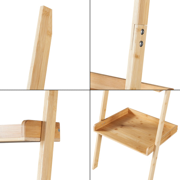 Scaffale da Terra Göinge a Forma di Scaletta 176 x 44 cm Bambù Naturale [en.casa]