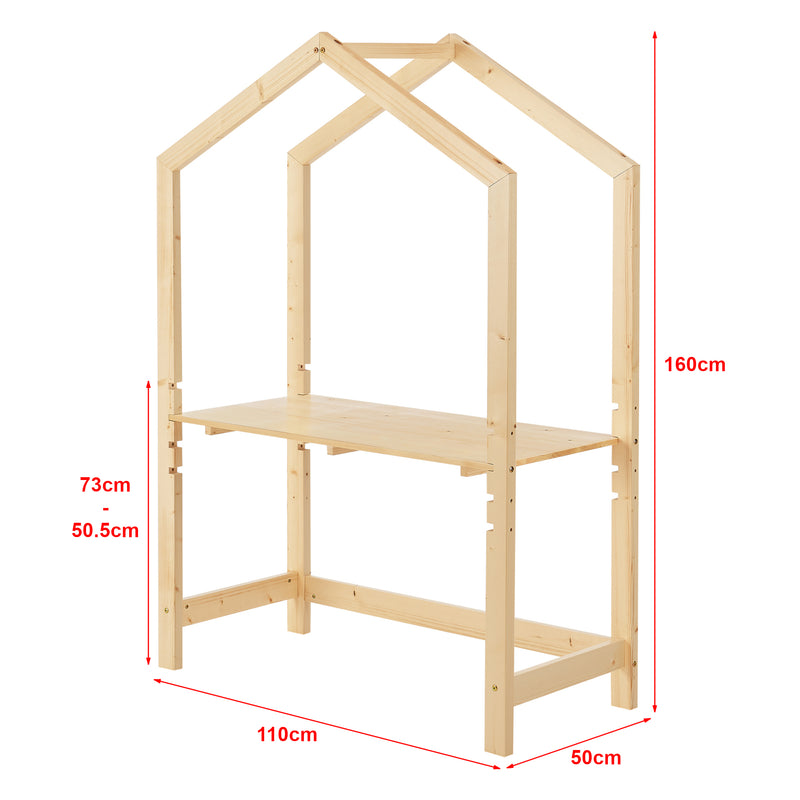 Croquis coté Bureau d'enfant Suså pin 160 x 110 x 50 cm naturel [en.casa]