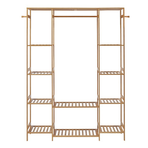 Portant à vêtements Ilomantsi bambou 165 x 122 x 35 cm naturel [en.casa]