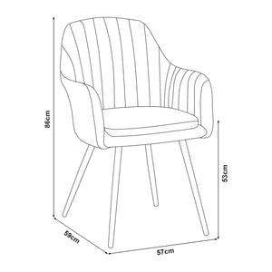 Set Kannonkoski di 2 Poltroncine da Sala Pranzo - Beige [en.casa] 