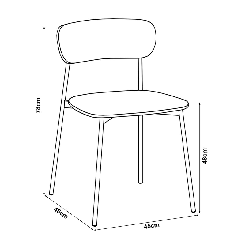 Schizzo in scala Set Jyväskylä di 2 Sedie da Sala Similpelle - Beige / Nero  [en.casa] 