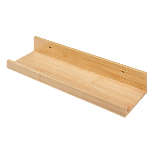 set Gildeskål di 3 Mensole da Muro Piani con Bordi Anticaduta - Bambù Naturale [en.casa] 