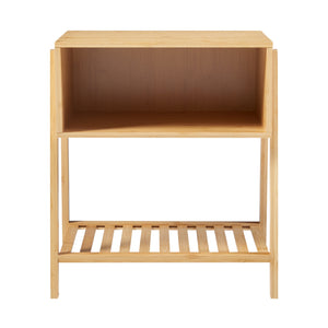 Table d'appoint Håbo avec 2 étagères bambou 50 x 45 x 36 cm naturel [en.casa]