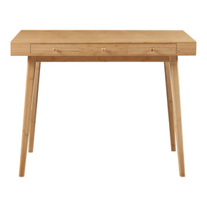 Bureau Hässleholm avec 3 tiroirs bambou 100 x 50 x 75 cm naturel [en.casa]