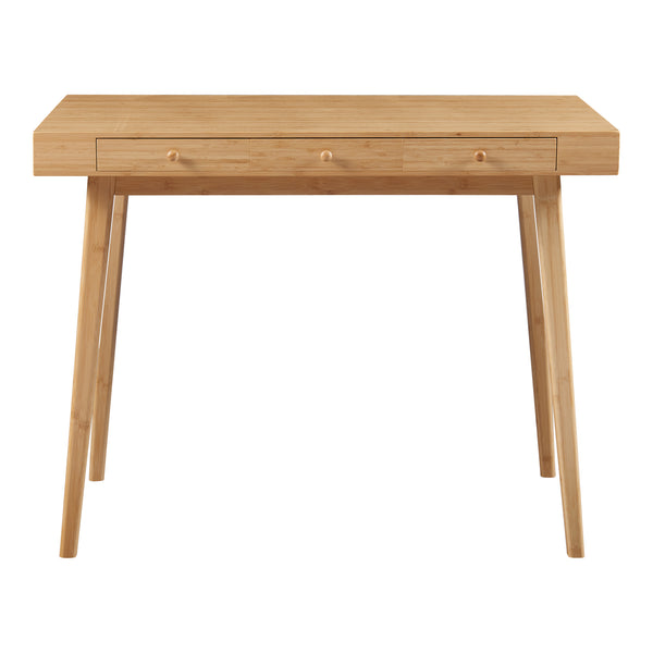 Bureau Hässleholm avec 3 tiroirs bambou 100 x 50 x 75 cm naturel [en.casa]