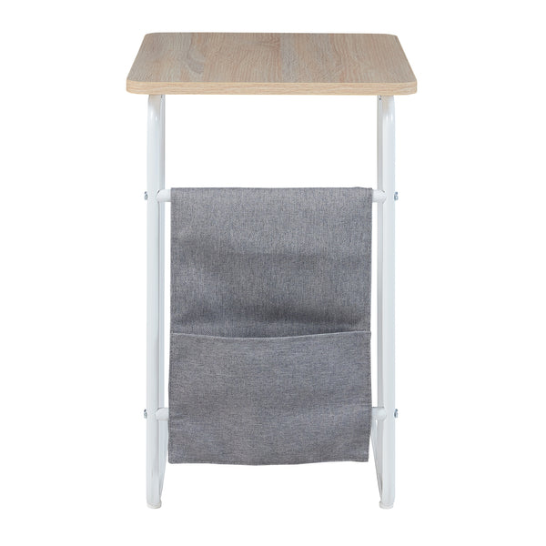 Table pour ordinateur portable Dyrøy 56 x 48 x 37 cm blanc effet chêne gris [en.casa]