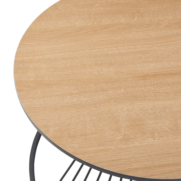 Couchtisch Fossbergom Schwarz/Eiche-Optik [en.casa]