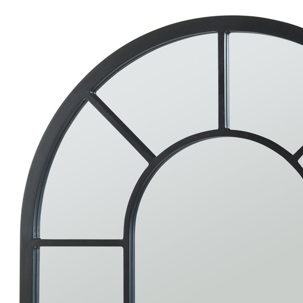 Specchio da Parete Enonkoski 90 x 60 cm Forma Arcuata Nero [en.casa] 