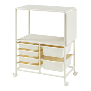 Rollwagen Sørfold mit Kästen 100x37x85cm Weiß [en.casa]