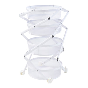 Chariot de service Sørreisa avec 4 étagères acier 123 x 38 cm blanc [en.casa]