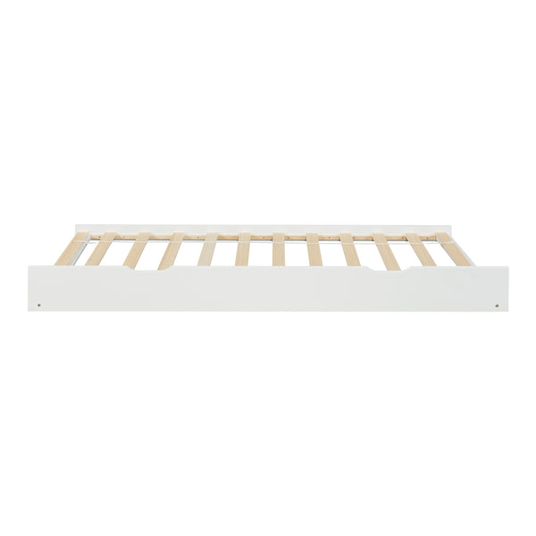 Lit d'appoint sur roulettes Ydre bois de pin 197 x 94 x 22 cm blanc [en.casa]