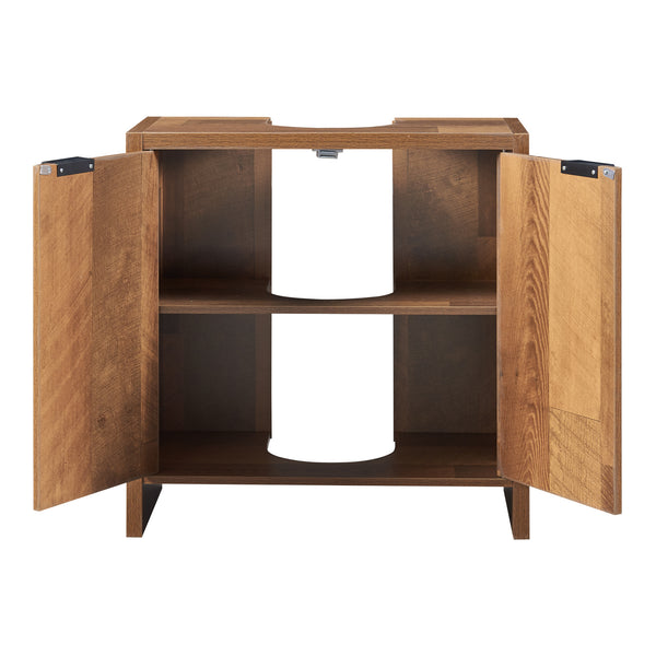 Meuble sous lavabo Namsskogan 60 x 60 x 30 cm effet noyer noir [en.casa]