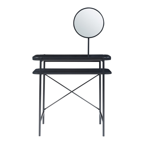 Schminktisch Hjelmeland mit Spiegel 129x80x44 cm Schwarz [en.casa]