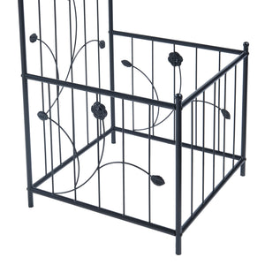 Arche à rosiers avec jardinières Barisciano acier 220 x 202 x 50 cm noir casa.pro