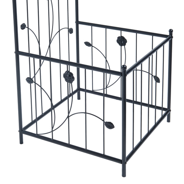 Arche à rosiers avec jardinières Barisciano acier 220 x 202 x 50 cm noir casa.pro